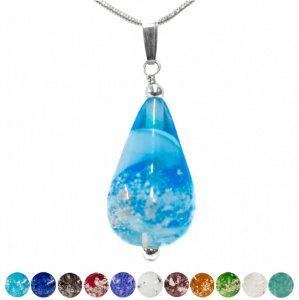 Pets Glass with Ashes into a Drop Pendant