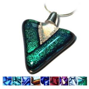 Ashes into Dichroic Triangle Pendant jewellery on silver