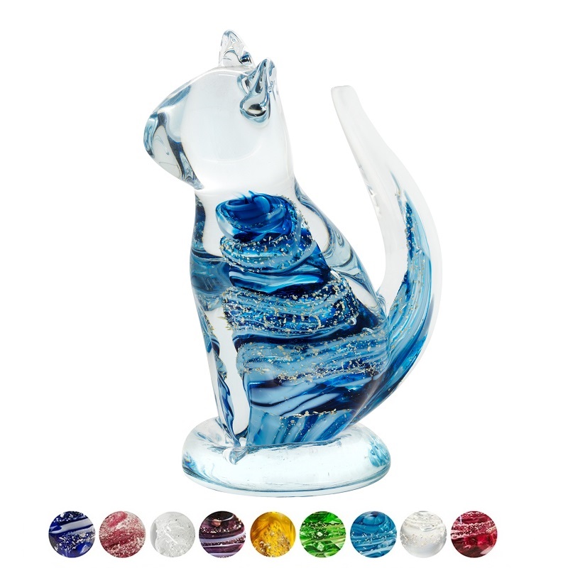 Cremation Ashes Glass Cat