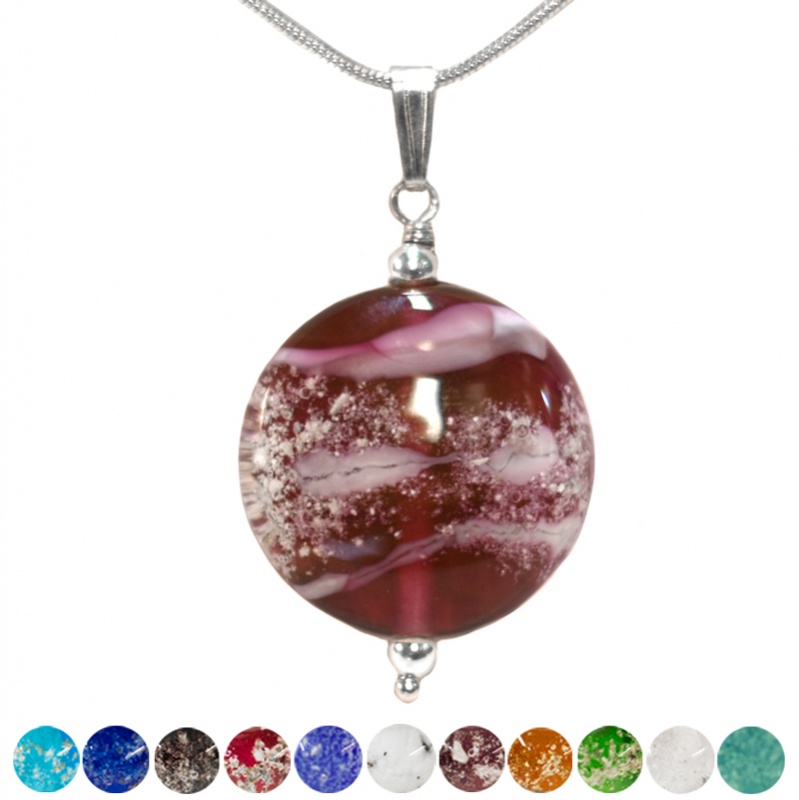 The Ashes into Glass ® Long Pendant is a discrete piece of ashes jewellery.  Your own personal message is delic… | Glass charm beads, Glass jewelry, Ashes  into glass