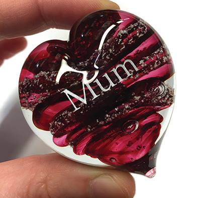 handheld heart engraved with mum