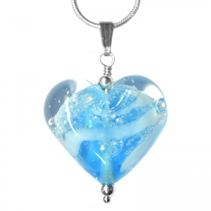 Ashes Glass Heart Pendant memorial jewellery