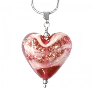 Pets Ashes Glass Heart Pendant memorial jewellery