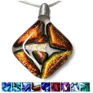 Pets Dichroic Ashes into Diamond Mosaic Pendant